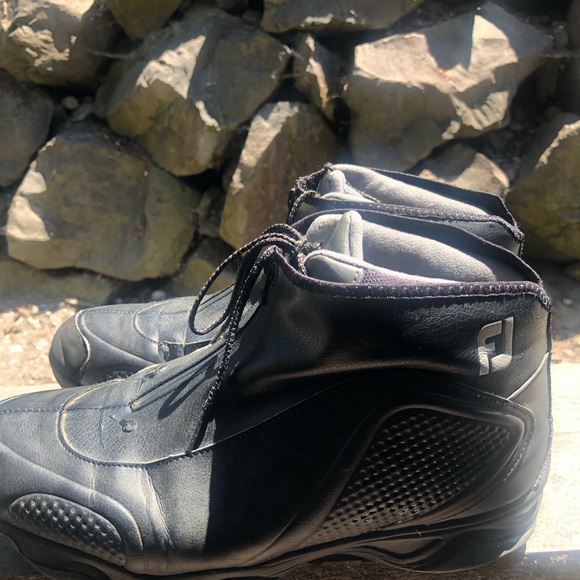 Footjoy 50018 Mens Black Waterproof Lace Up Zip Up Golf Boots Shoes Size 11M - Picture 6 of 12